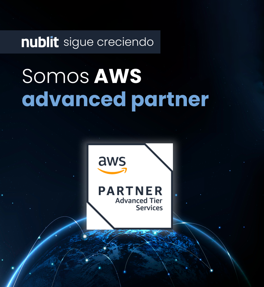 Imagen que dice: Somos AWS Advanced Partner