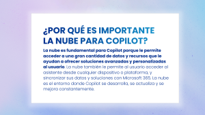 Gráfico que explica por qué la nube es importante para Copilot